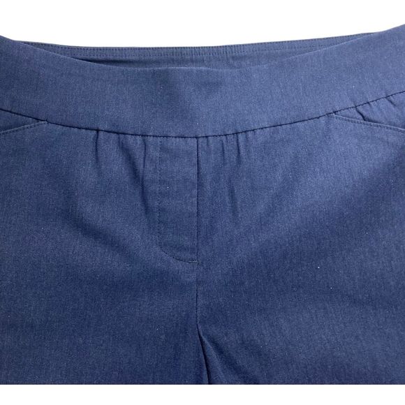 Kim Rogers Pull On Shorts Womens 12 Navy Blue High Rise Stretch Comfort EUC - Picture 3 of 7